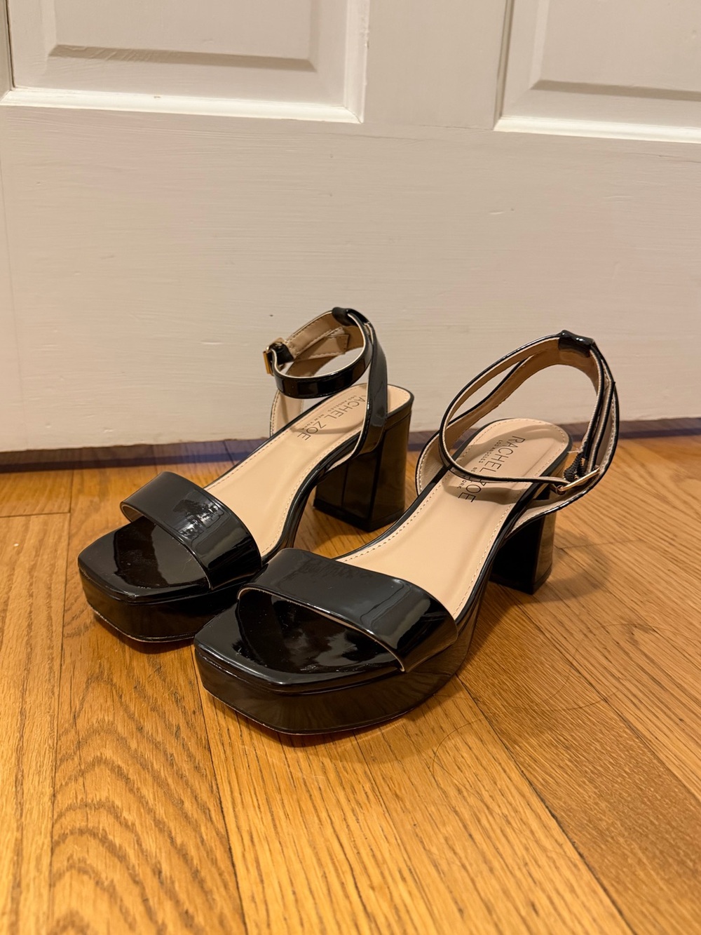 Black Platform Block Heel Sandals by Rachel Zoe